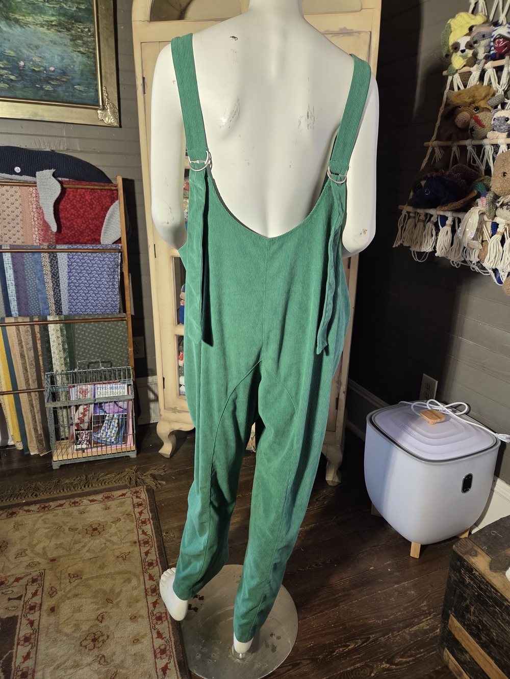 Green Relaxed Corderoy Jumpsuit - Picture 5 of 7